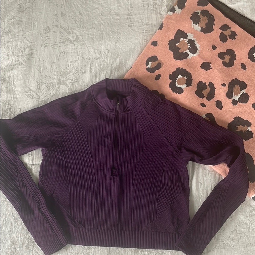 Lululemon Purple Ribbed Zip-Up Jacket